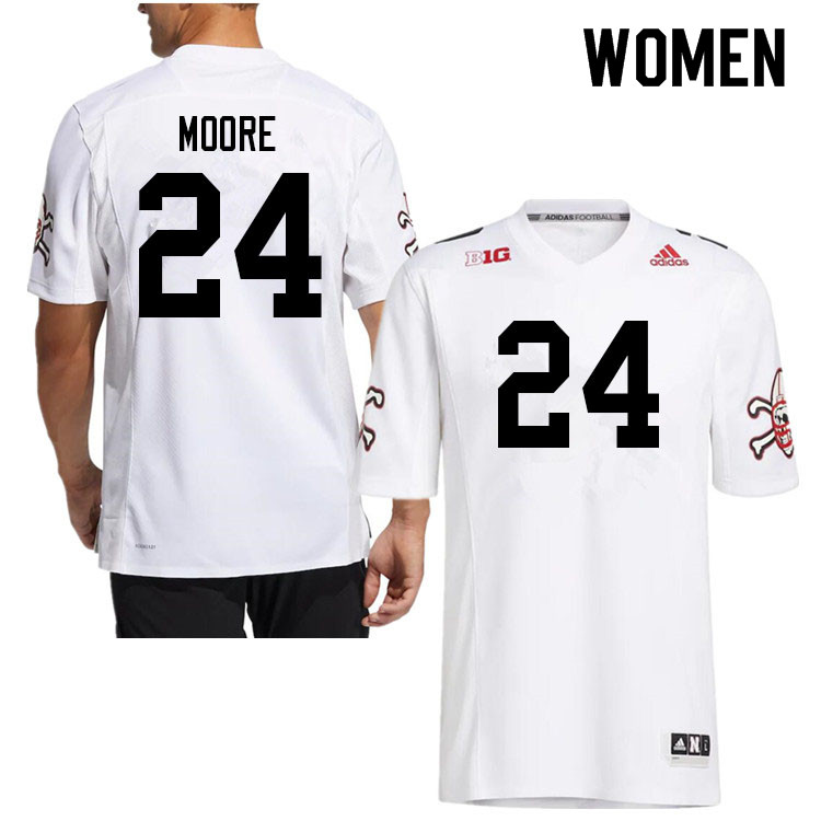Women #24 Brandon Moore Nebraska Cornhuskers College Football Jerseys Sale-Strategy - Click Image to Close